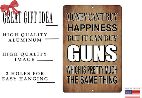 Rogue River Tactical Funny Pro Gun Metal Tin Sign, 12x8 Inch Wall Décor for Man Cave Bar