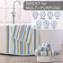 Set, 6PC 100% 13"x13" Set VOOVA & MOVAS Striped Wash Cloths Bathroom Washcloths - Cotton | Quick Dry | Soft |