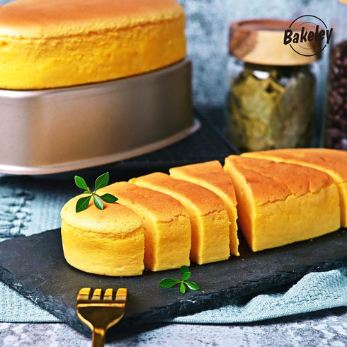 Ellipse Cheese Cake Pan, 8-Inch Non-Stick Oval Bakeware for Cake, Bread, and Meat, Champagne Gold