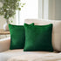 PAVILIA Emerald Green Throw Pillow Covers, 18x18 Set of 2, Decorative Pillow Cases for Bed Sofa Couch, Velvet Square