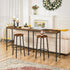 Set 2 BF03BY01 HOOBRO Bar Stools, of Bar Chairs, Kitchen Round Height Stools with Footrest, Breakfast Bar Stools