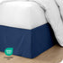 Bare Home Queen Bed Skirt - 15-Inch Tailored Drop, Easy Fit with Center & Corner Pleats (Queen, Dark Blue)
