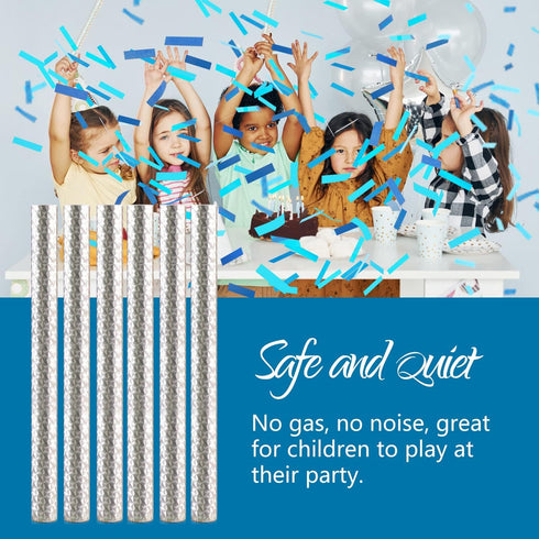 BATTIFE It's a Boy, 6 Pack Gender Reveal Confetti Wands for Baby Boy Shower Party Decorations