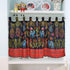 ABREEZE Retro Cotton Linen Kitchen Curtains - Bohemian Style Valances for Small Windows, 55"x20"