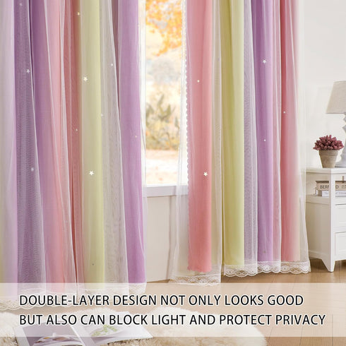 Grommet 34x63 Inches 2 Set XiDi Curtains for Girls Bedroom Decor Kids Blackout Curtains for Nursery Room Darkening