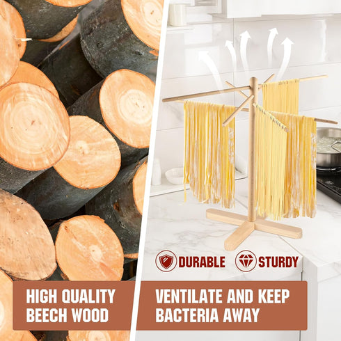 Pasta Drying Rack, Collapsible Pasta Drying Rack For Spaghetti, Easy Storage Homemade Stand Dryer Hander For Fresh