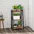 3-Tier BF303CJ01 HOOBRO Ladder Shelf, Bookshelf, Corner Bookcase, Small Bookshelf with Metal Frame, for Living Room