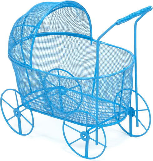 Red Co. Adorable Baby Shower Centerpiece, Decorative Stroller Carriage Basket, Blue, 8-inch