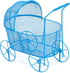 Red Co. Adorable Baby Shower Centerpiece, Decorative Stroller Carriage Basket, Blue, 8-inch