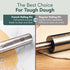 Ultra Cuisine French Rolling Pin for Baking – Tapered Design, Stainless Steel, 15.75-inch Large Roller Pin