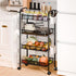 4 360 41 Inch 4-Layers) Snack Cart with Wheels Fruit Vegetable Basket Storage Cart Tier Stackable Metal Basket