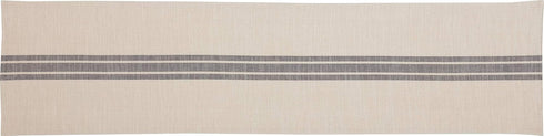 Market Place Gray Grain Sack Stripe Table Runner, 13" x 54", Gray and Cream Farmhouse Style Tabletop D cor