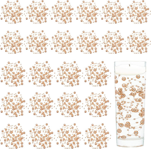Tondiamo 24 Pcs Artificial Pearl String for Floating Candle, Faux Pearls Beads for Party Decoration