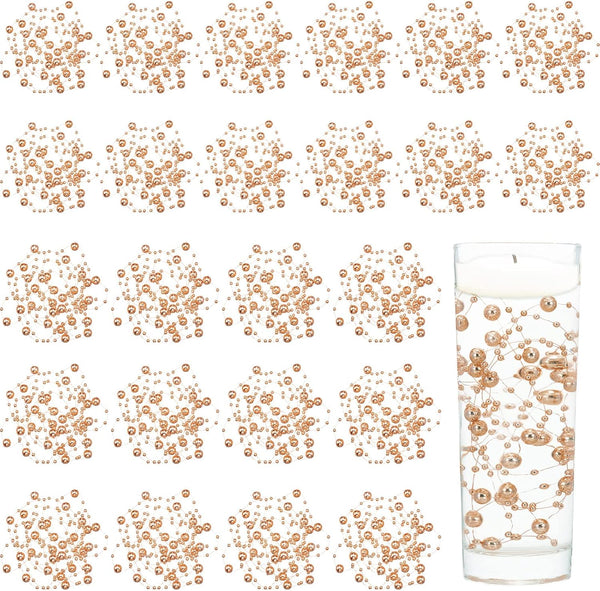 Tondiamo 24 Pcs Artificial Pearl String for Floating Candle, Faux Pearls Beads for Party Decoration