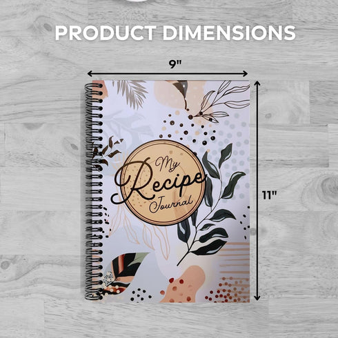 Performore My Recipe Journal - 8.5” x 11” Spiral Notebook with 100 Blank Pages, Includes Pen and Slipcase