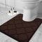 OLANLY Memory Foam Toilet Rugs U-Shaped 24x20, Ultra Soft Non-Slip Thick Bathroom Mat in Brown