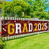 Congrats Grad 2025 Graduation Yard Sign, Giant Maroon Lawn Sign Decorations for Graduation Party Supplies