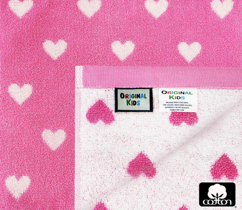 ORIGINAL KIDS 6 Set 2 2 2 100% Piece Towel - Bath Time Hearts - Bath Towels, Hand Towels, Washcloths - Cotton Jacquard