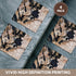3D Rose Image of Black & Gold Speckled Granite Ceramic Tile Coasters