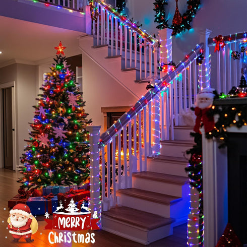 33Ft Indoor,100 18 LED Rope Lights LED Tube Lights with Colors,String Lights for Outside Waterproof LED Rope Lighting