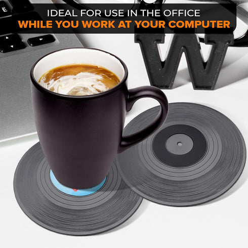 6 4.1" Set Pcs Vinyl Record Coasters Diameter Retro Drink Coasters Non-Slip Heat Resistant Lightweight Records Decor