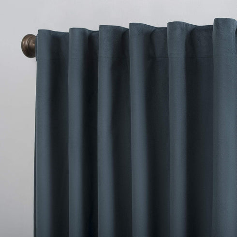 Sun Zero Hampshire Velvet Noise Reducing Thermal Total Blackout Curtain Panel, 50" x 96", Teal