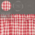 Farmhouse Red Country Buffalo Check Cotton Annie Kitchen Curtains - 16x72 Valance with Rod Pocket Hanging Loops