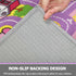 6.6x5.0 Capslpad Kid Rug for Playroom Purple Play Rug Traffic Road Car Play Mat ft Educational Learning Area Rug