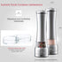 Salt and Pepper Grinder Set, Large Capacity Stainless Steel Grinders with Tray, Manual Mills, Set of 2