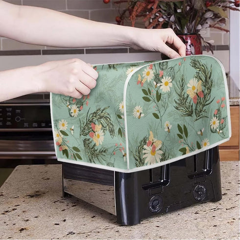Toaster Dust Cover for 2 Slice, Stain Resistant Kitchen Appliance Cover with Top Handle