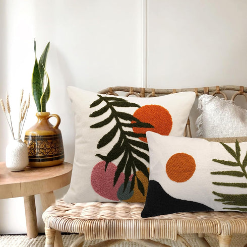 18x18 1PC) Boho Decorative Throw Pillow Covers Textured Mid Century Modern Pillow Covers Aesthetic Abstract Geometric