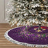 FREEHOTU Mardi Gras Christmas Tree Skirt - Purple Gold Fleur De Lis with Gorgeous Edge Tassel Lace for 48" Ornaments