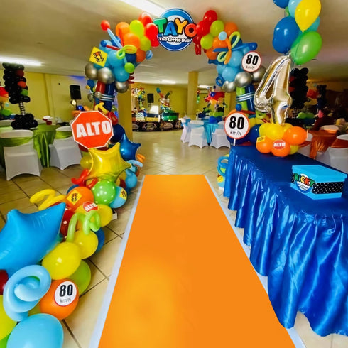 Orange Carpet Runner for Party 2.6X15 ft, 130 GSM Felt with Halloween Decorations, Double-Sided Tape for Prom