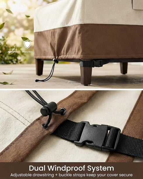 Yagvany 600D 32 32 18 Inch, Waterproof Patio Ottoman Cover, Square Outdoor Side Table Furniture Cover with Padded
