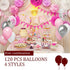 Aoriher Balloon Garland Arch Kit, 122 Pieces Colorful Pink Silver White Confetti Latex for Christmas Birthday Wedding