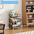 Mchoter 3-Tier Potatoes,1 Pack Rolling Pantry Floor Organizer, Stackable Pantry Storage Cart with Wheels, Metal Wire