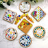4PCS Mosaic Bamboo Coasters - Blank Base Trays for Crafts, Drinking Cup Coaster, DIY Mosaic Supplies