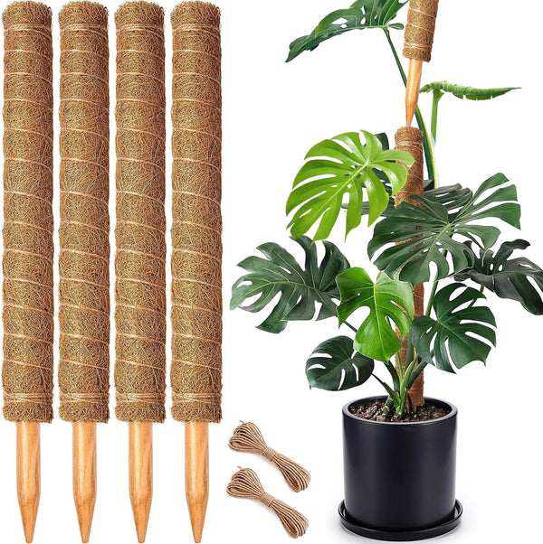 CHIAFFI 4 Pack 22 Inch Moss Poles, Stackable Moss Pole for Plants Monstera,