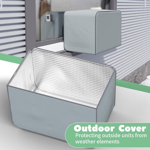 Window Air Conditioner Cover Kit for U-Shape AC, Magnetic Easy Install, 2 Covers, 3 Layers Insulated