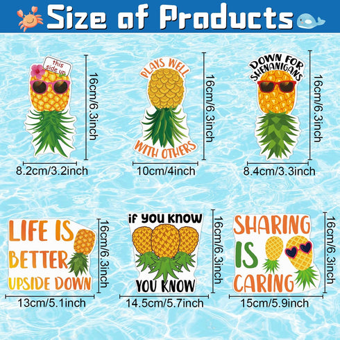 Cruise Door Decorations Magnetic - 6 PCS Upside Down Pineapple Cruise Ship Door Decorations Magnets Swingers Swinging Lifestyle Play Well with Others Magnet Stickers Cabin Refrigerator Decor