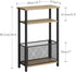 MMEOLUOOK 3 MLBZ22GR Narrow Side Table with Storage Basket Skinny End Tables for Smalls Spaces Tier Sofa Table Small