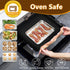 P&P CHEF Toaster Oven Pan with Rack Set, 2 Pans + 2 Racks, Stainless Steel Baking Tray for Cooking