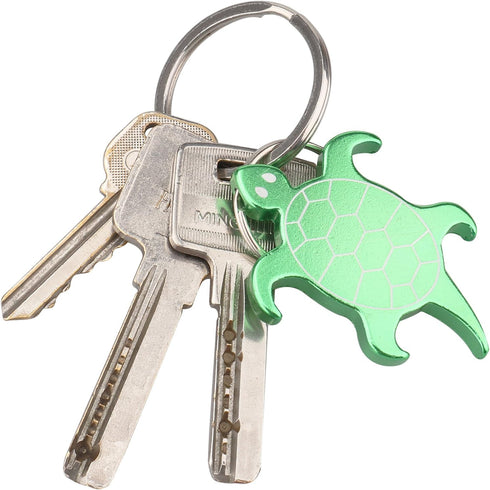 SWATOM Turtle Aluminum Alloy Bottle Opener Keychain, Creative Gifts Accessories (1, Green Turtle)