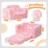 2-in-1 1-3 MeMoreCool Glowing Pink Rainbow Kids Chair, Glow-in-the-Dark Kids Couch Fold Out Sofa for Girls, Comfy Plush