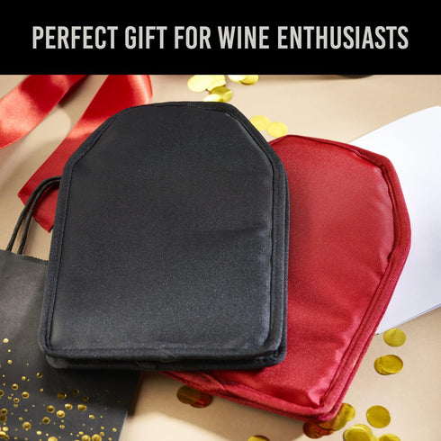High Quality Solid Gel Wine Cooler Sleeve - Reusable Wine Bottle Sleeve, Black