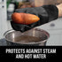 HOMWE Extra Long Professional Silicone Oven Mitt - Heat Resistant Pot Holders, Flexible Oven Gloves, Black, 1 Pair