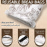 2 17" 12"(Novelty) Pcs Bread Bags for Homemade Maker Gift Zipper Reusable Beeswax Bread Storage Bags with Lining Large