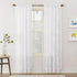 No. 918 Alison Floral Lace Sheer Rod Pocket Curtain Panel, 58" x 72", White