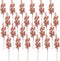 Crafare 24 Pack Rose Gold Christmas Glitter Berries Stems, Artificial Christmas Picks for Tree Ornaments, Crafts,