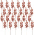 Crafare 24 Pack Rose Gold Christmas Glitter Berries Stems, Artificial Christmas Picks for Tree Ornaments, Crafts,